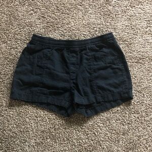 Women’s Black Linen Shorts